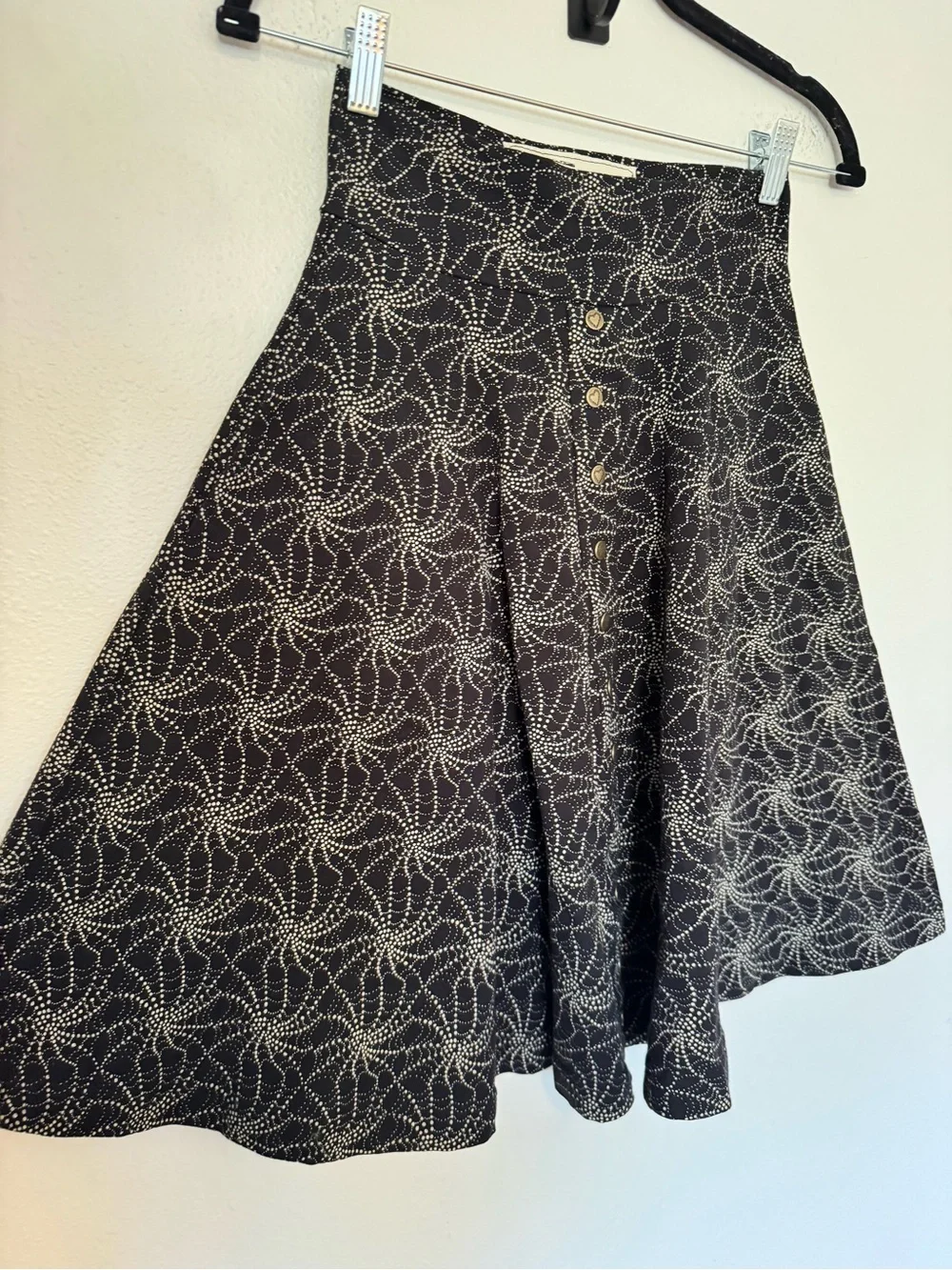NEW Effies Heart Hiking Skirt Black Web Stars Swing Size Small Pockets NWOT